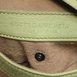 Pre Owned Bottega Veneta Green Leather Satchel