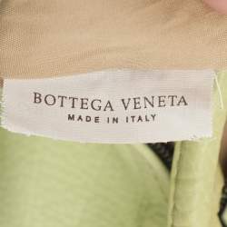 Pre Owned Bottega Veneta Green Leather Satchel