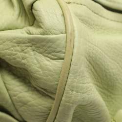 Pre Owned Bottega Veneta Green Leather Satchel