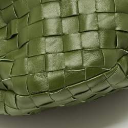 Pre Owned حقيبة هوبو بوتيغا فينيتا جودي جلد أنتريشياتو أخضر زيتوني صغيرة