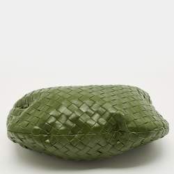 Pre Owned حقيبة هوبو بوتيغا فينيتا جودي جلد أنتريشياتو أخضر زيتوني صغيرة