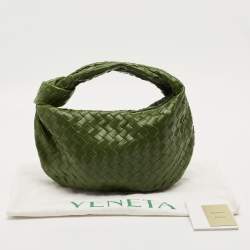 Pre Owned حقيبة هوبو بوتيغا فينيتا جودي جلد أنتريشياتو أخضر زيتوني صغيرة