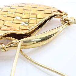 مملوكة مسبقًا حقيبة بوتيغا فينيتا السردين صغيرة ذهبية جلدية