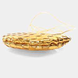 مملوكة مسبقًا حقيبة بوتيغا فينيتا السردين صغيرة ذهبية جلدية