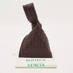 مملوكة مسبقًا Bottega Veneta BV Twist Dark Burgundy Intrecciato Leather Clutch