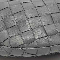 Pre Owned Bottega Veneta Jodie Mini Grey Intrecciato Leather Hobo