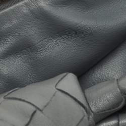 Pre Owned Bottega Veneta Jodie Mini Grey Intrecciato Leather Hobo