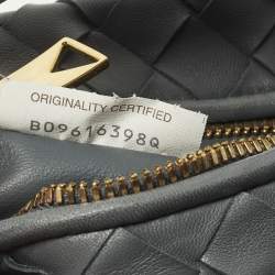 Pre Owned Bottega Veneta Jodie Mini Grey Intrecciato Leather Hobo