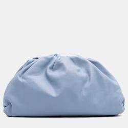 Pre Owned Bottega Veneta Blue Lambskin The Pouch