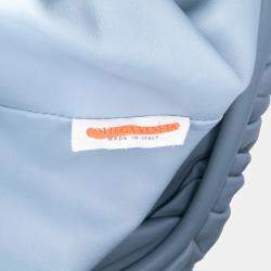 Pre Owned Bottega Veneta Blue Lambskin The Pouch