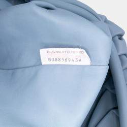 Pre Owned Bottega Veneta Blue Lambskin The Pouch