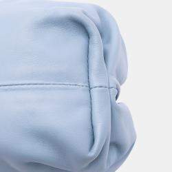 Pre Owned Bottega Veneta Blue Lambskin The Pouch