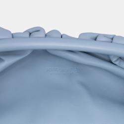 Pre Owned Bottega Veneta Blue Lambskin The Pouch