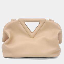 Pre Owned حقيبة بوتيغا فينيتا جلد بيج بوينت