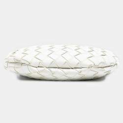 مملوكة مسبقًا Bottega Veneta White Baby Lambskin Intrecciato Sardine