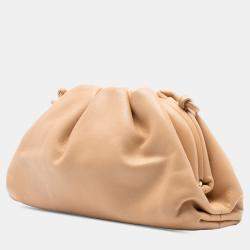 Pre Owned Bottega Veneta Brown Lambskin The Mini Pouch Crossbody