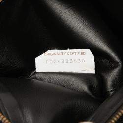 Pre Owned حقيبة كروس بودي سلسلة بسحاب مزدوج جلد أسود بوتيغا فينيتا