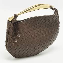 مملوكة مسبقًا حقيبة بوتيغا فينيتا وذروة جلد انتريشياتو أبيض سردين