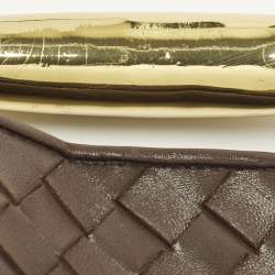 مملوكة مسبقًا حقيبة بوتيغا فينيتا وذروة جلد انتريشياتو أبيض سردين