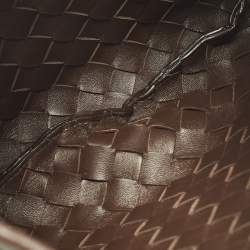 مملوكة مسبقًا حقيبة بوتيغا فينيتا وذروة جلد انتريشياتو أبيض سردين