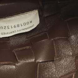 مملوكة مسبقًا حقيبة بوتيغا فينيتا وذروة جلد انتريشياتو أبيض سردين