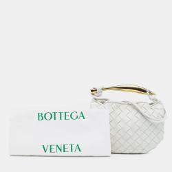 مملوكة مسبقًا Bottega Veneta White Baby Lambskin Intrecciato Sardine