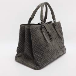 مملوكة مسبقًا حقيبة يد بوتيغا فينيتا روما متوسطة جلد إنتريشياتو بيج