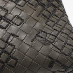 مملوكة مسبقًا حقيبة يد بوتيغا فينيتا روما متوسطة جلد إنتريشياتو بيج