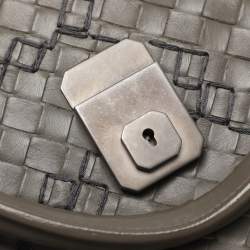 مملوكة مسبقًا حقيبة يد بوتيغا فينيتا روما متوسطة جلد إنتريشياتو بيج