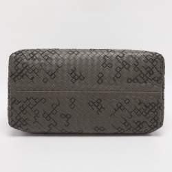 مملوكة مسبقًا حقيبة يد بوتيغا فينيتا روما متوسطة جلد إنتريشياتو بيج