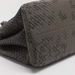 مملوكة مسبقًا حقيبة يد بوتيغا فينيتا روما متوسطة جلد إنتريشياتو بيج