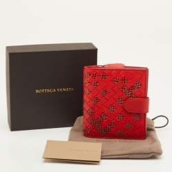 مملوكة مسبقًا محفظة كومباكت بوتيغا فينيتا جلد إنترشياتو وردي 