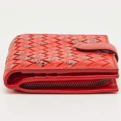 مملوكة مسبقًا محفظة كومباكت بوتيغا فينيتا جلد إنترشياتو وردي 