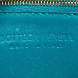 مملوكة مسبقًا Bottega Veneta Cassette Teal Green Intrecciato Leather Shoulder Bag