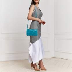 مملوكة مسبقًا Bottega Veneta Cassette Teal Green Intrecciato Leather Shoulder Bag