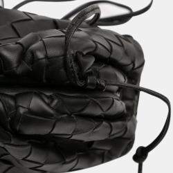 Pre Owned حقيبة بوتيغا فينيتا ذا ميني كروس بودي جلد نابا إنترشياتو أسود