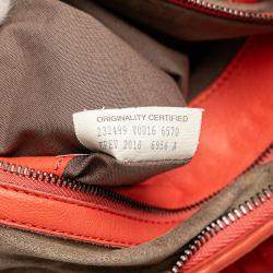Pre Owned Bottega Veneta Orange Medium Nappa Intrecciato Belly Hobo