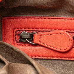 Pre Owned Bottega Veneta Orange Medium Nappa Intrecciato Belly Hobo