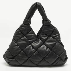 مملوكة مسبقًا Bottega Veneta Padded Lock Black Leather Shoulder Bag