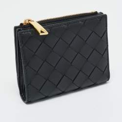 Pre Owned محفظة بائفة بوتيغا فينيتا جلد أنترشياتو أسود