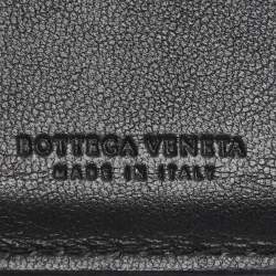 Pre Owned Bottega Veneta Black Intrecciato Leather French Wallet
