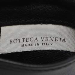 Pre Owned Bottega Veneta Black Intrecciato Leather French Wallet