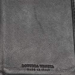 Pre Owned Bottega Veneta Black Intrecciato Leather French Wallet