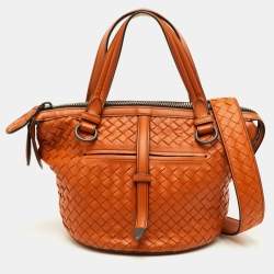 مملوكة مسبقًا حقيبة بوتيغا فينيتا تامبورا جلد انتريتشياتو برتقالي