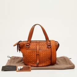 مملوكة مسبقًا حقيبة بوتيغا فينيتا تامبورا جلد انتريتشياتو برتقالي