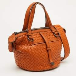 مملوكة مسبقًا حقيبة بوتيغا فينيتا تامبورا جلد انتريتشياتو برتقالي