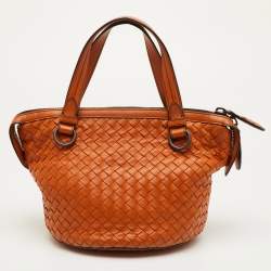 مملوكة مسبقًا حقيبة بوتيغا فينيتا تامبورا جلد انتريتشياتو برتقالي