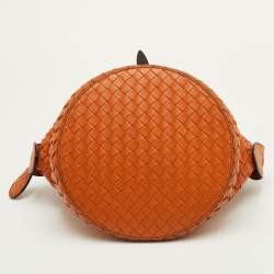 مملوكة مسبقًا حقيبة بوتيغا فينيتا تامبورا جلد انتريتشياتو برتقالي