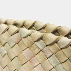 مملوكة مسبقًا Bottega Veneta Intrecciato Cabas PM Leather Tote Bag Cream