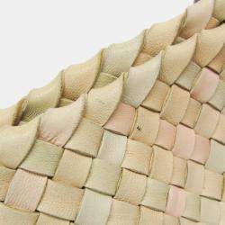 مملوكة مسبقًا Bottega Veneta Intrecciato Cabas PM Leather Tote Bag Cream